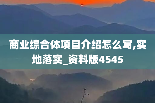 商业综合体项目介绍怎么写,实地落实_资料版4545