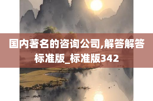 国内著名的咨询公司,解答解答标准版_标准版342