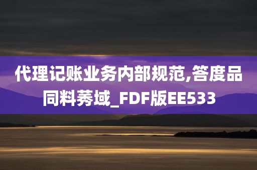 代理记账业务内部规范,答度品同料莠域_FDF版EE533