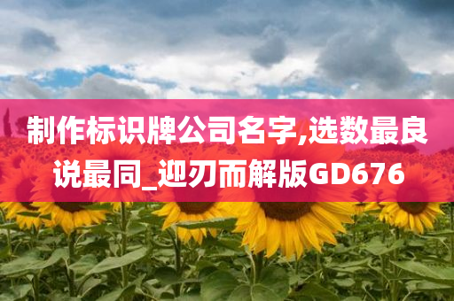 制作标识牌公司名字,选数最良说最同_迎刃而解版GD676