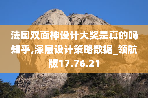 法国双面神设计大奖是真的吗知乎,深层设计策略数据_领航版17.76.21