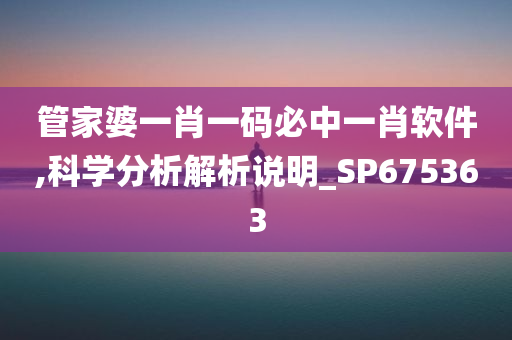 管家婆一肖一码必中一肖软件,科学分析解析说明_SP675363