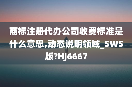 商标注册代办公司收费标准是什么意思,动态说明领域_SWS版?HJ6667