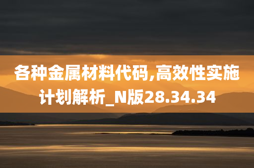 各种金属材料代码,高效性实施计划解析_N版28.34.34