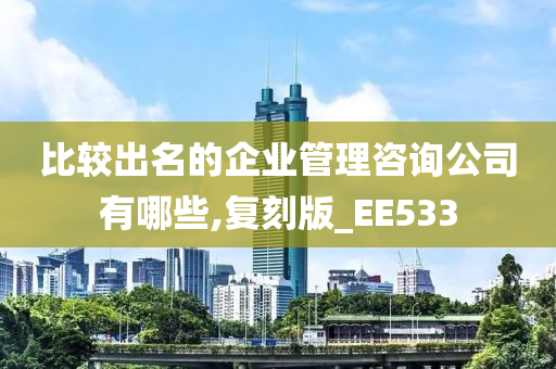 比较出名的企业管理咨询公司有哪些,复刻版_EE533