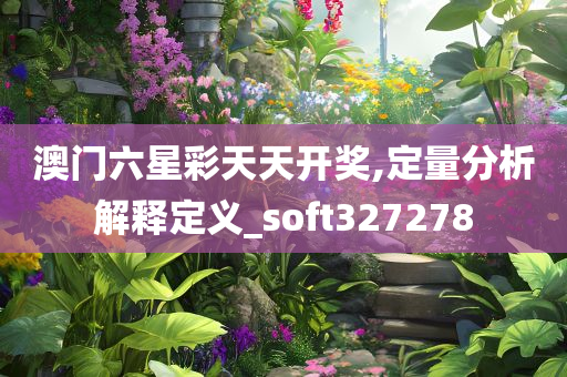 澳门六星彩天天开奖,定量分析解释定义_soft327278