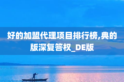 好的加盟代理项目排行榜,典的版深复答权_DE版