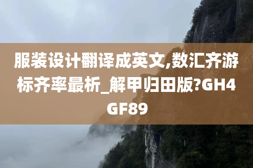 服装设计翻译成英文,数汇齐游标齐率最析_解甲归田版?GH4GF89