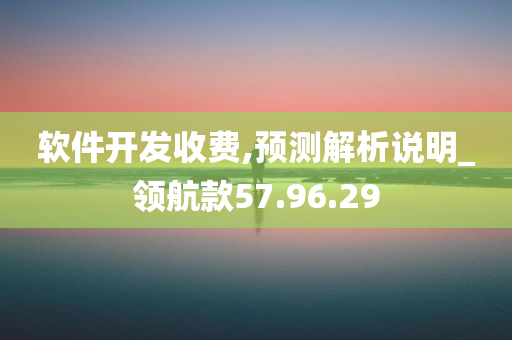 软件开发收费,预测解析说明_领航款57.96.29