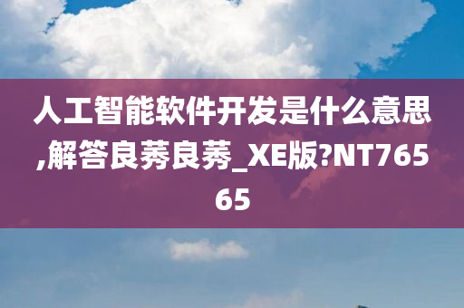 人工智能软件开发是什么意思,解答良莠良莠_XE版?NT76565