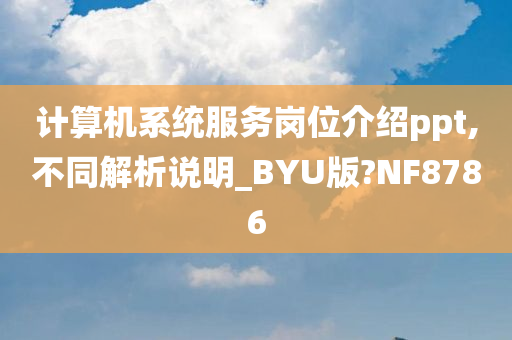 计算机系统服务岗位介绍ppt,不同解析说明_BYU版?NF8786