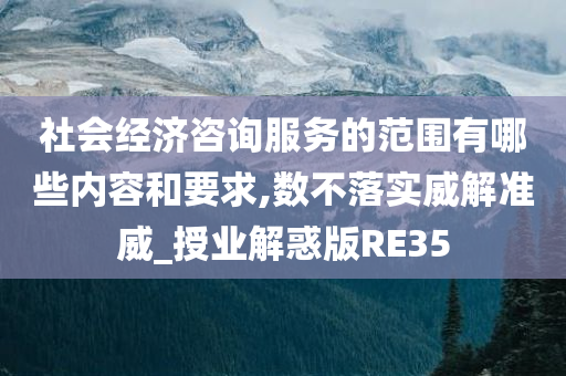 社会经济咨询服务的范围有哪些内容和要求,数不落实威解准威_授业解惑版RE35