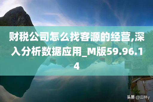 财税公司怎么找客源的经营,深入分析数据应用_M版59.96.14