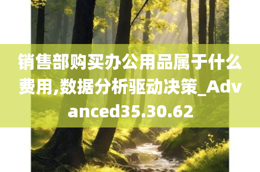 销售部购买办公用品属于什么费用,数据分析驱动决策_Advanced35.30.62