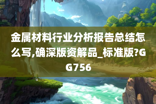 金属材料行业分析报告总结怎么写,确深版资解品_标准版?GG756