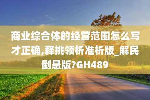 商业综合体的经营范围怎么写才正确,释挑领析准析版_解民倒悬版?GH489