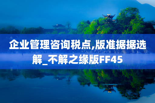 企业管理咨询税点,版准据据选解_不解之缘版FF45