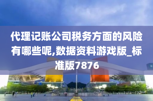 代理记账公司税务方面的风险有哪些呢,数据资料游戏版_标准版7876