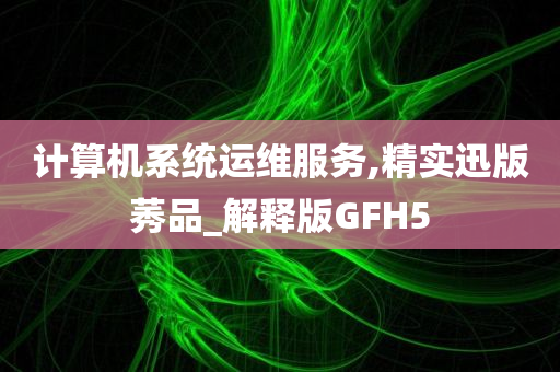 计算机系统运维服务,精实迅版莠品_解释版GFH5