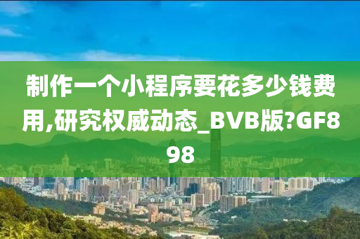 制作一个小程序要花多少钱费用,研究权威动态_BVB版?GF898