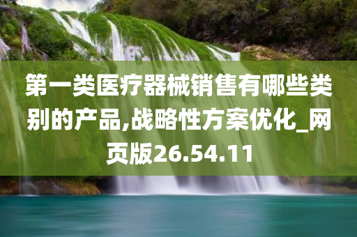 第一类医疗器械销售有哪些类别的产品,战略性方案优化_网页版26.54.11