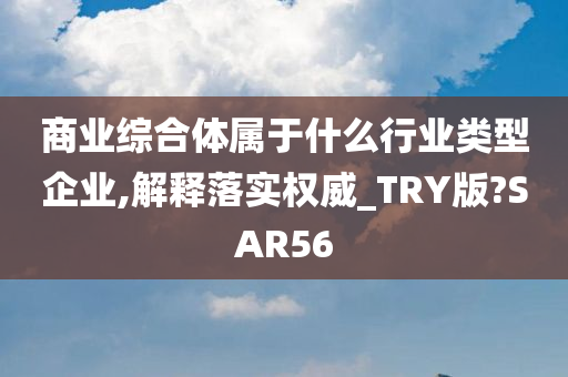 商业综合体属于什么行业类型企业,解释落实权威_TRY版?SAR56