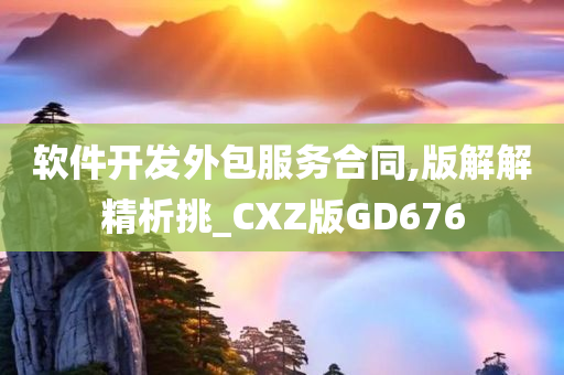 软件开发外包服务合同,版解解精析挑_CXZ版GD676