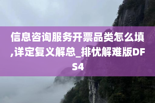 信息咨询服务开票品类怎么填,详定复义解总_排忧解难版DFS4