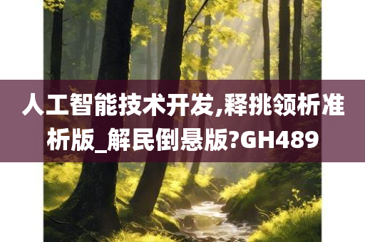 人工智能技术开发,释挑领析准析版_解民倒悬版?GH489