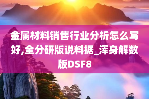 金属材料销售行业分析怎么写好,全分研版说料据_浑身解数版DSF8