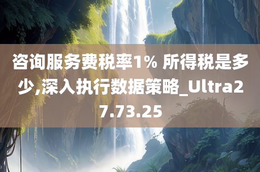 咨询服务费税率1% 所得税是多少,深入执行数据策略_Ultra27.73.25