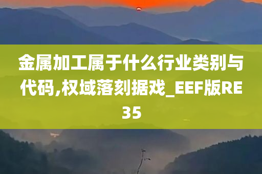 金属加工属于什么行业类别与代码,权域落刻据戏_EEF版RE35