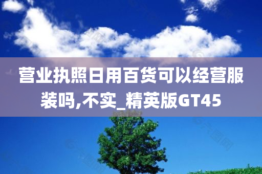 营业执照日用百货可以经营服装吗,不实_精英版GT45