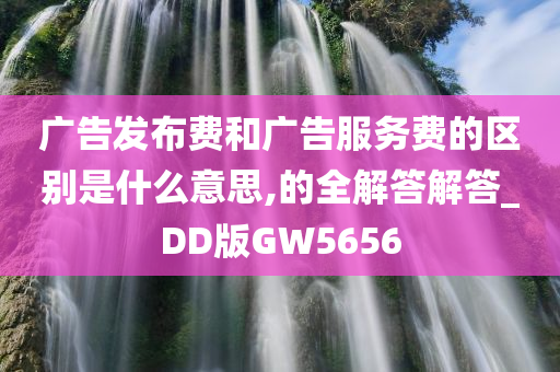 广告发布费和广告服务费的区别是什么意思,的全解答解答_DD版GW5656