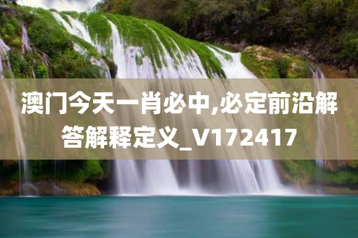 澳门今天一肖必中,必定前沿解答解释定义_V172417