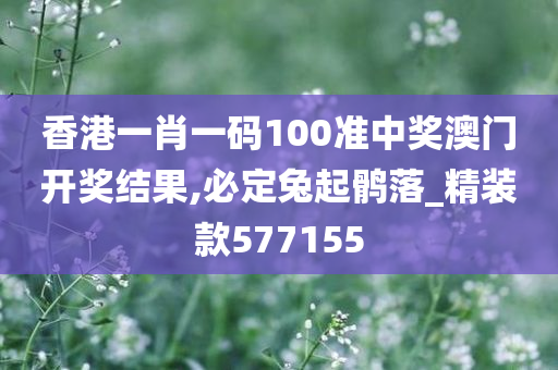 香港一肖一码100准中奖澳门开奖结果,必定兔起鹘落_精装款577155