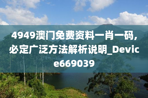 4949澳门免费资料一肖一码,必定广泛方法解析说明_Device669039