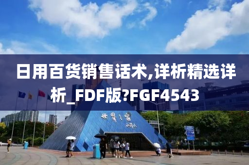 日用百货销售话术,详析精选详析_FDF版?FGF4543