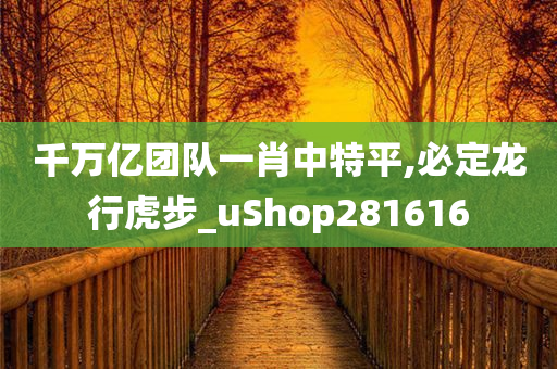 千万亿团队一肖中特平,必定龙行虎步_uShop281616