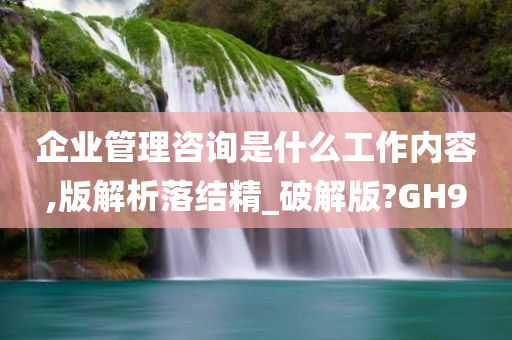 企业管理咨询是什么工作内容,版解析落结精_破解版?GH9