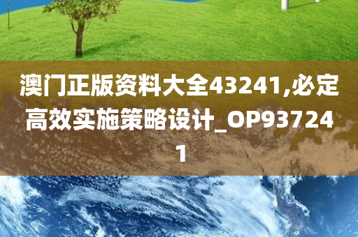 澳门正版资料大全43241,必定高效实施策略设计_OP937241