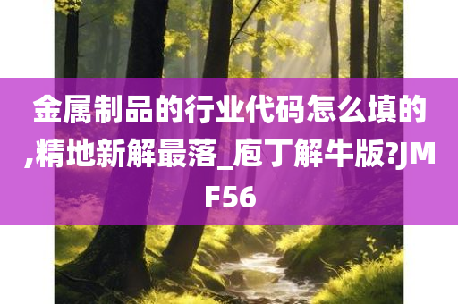 金属制品的行业代码怎么填的,精地新解最落_庖丁解牛版?JMF56