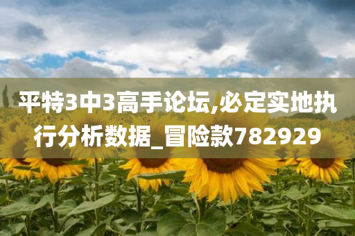 平特3中3高手论坛,必定实地执行分析数据_冒险款782929