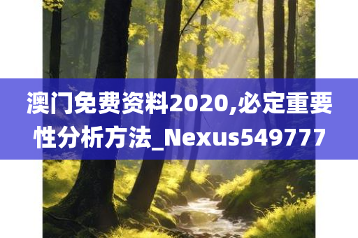 澳门免费资料2020,必定重要性分析方法_Nexus549777