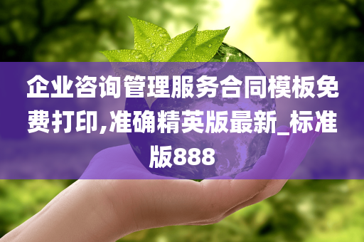 企业咨询管理服务合同模板免费打印,准确精英版最新_标准版888