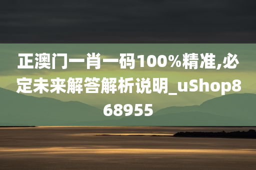 正澳门一肖一码100%精准,必定未来解答解析说明_uShop868955