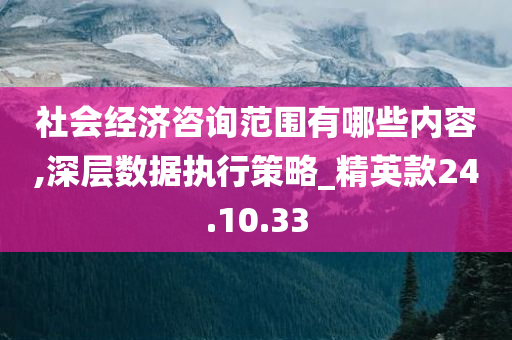 社会经济咨询范围有哪些内容,深层数据执行策略_精英款24.10.33