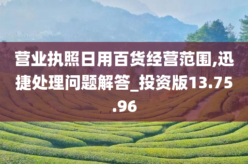 营业执照日用百货经营范围,迅捷处理问题解答_投资版13.75.96