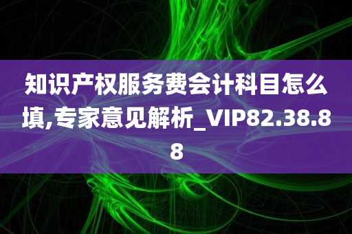 知识产权服务费会计科目怎么填,专家意见解析_VIP82.38.88