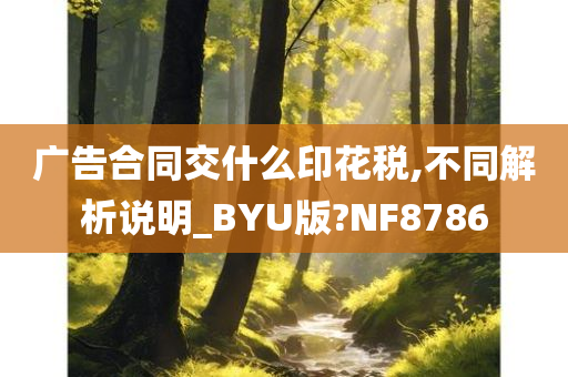 广告合同交什么印花税,不同解析说明_BYU版?NF8786